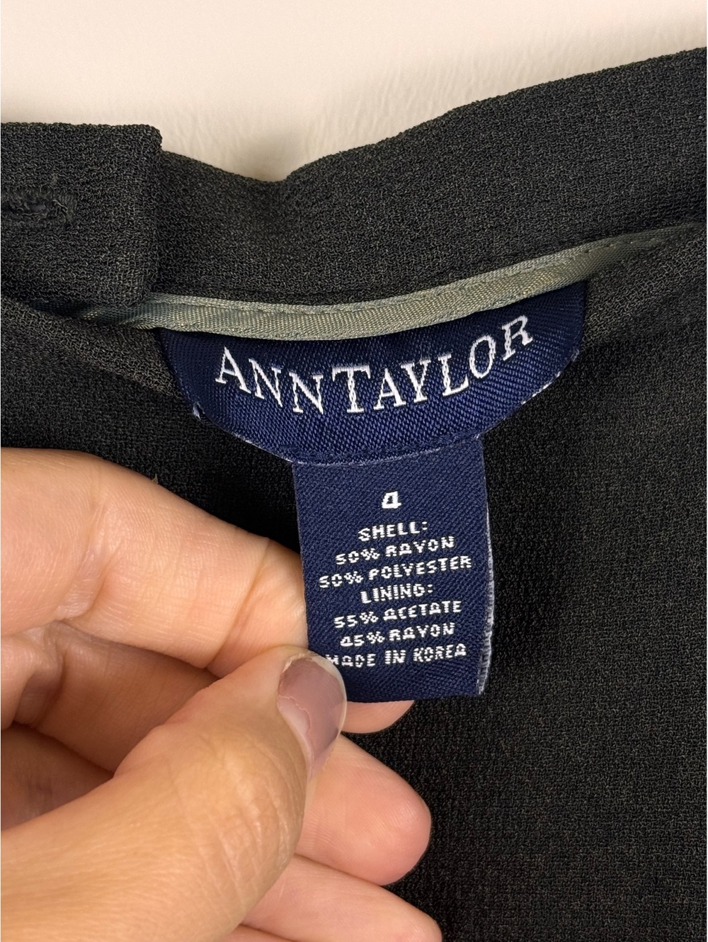Ann Taylor Vintage Black Skirt Suit Set Blazer Pencil Skirt Size 4 Career - Picture 9 of 13